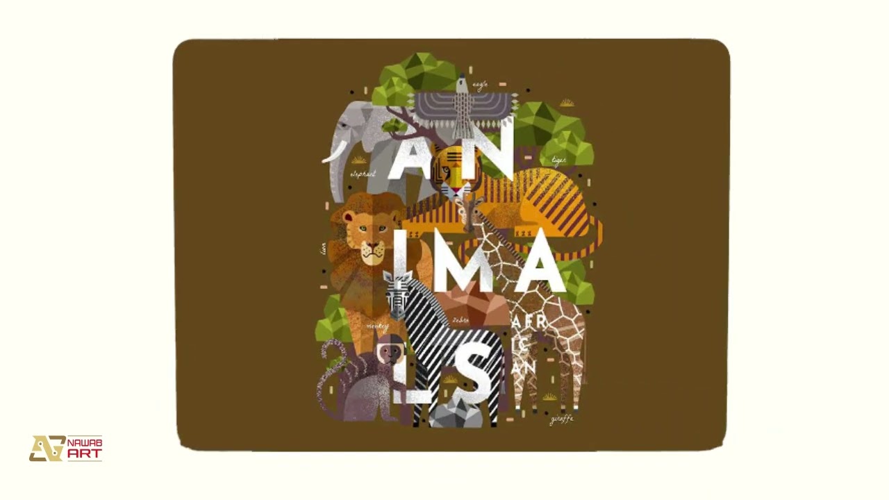 Laptop Skins Animals Vector Flat Illustrations