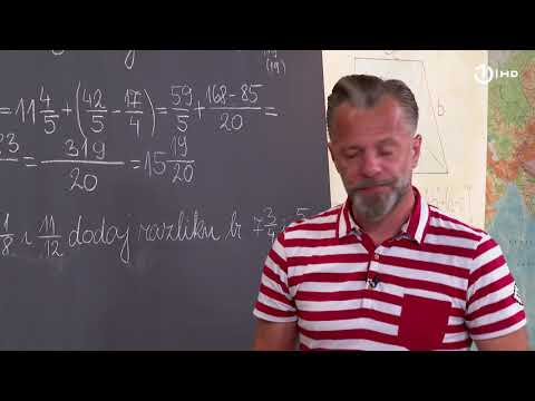 Domaća zadaća za 7. razred: Matematika - Sabiranje i oduzimanje razlomaka - ponavljanje