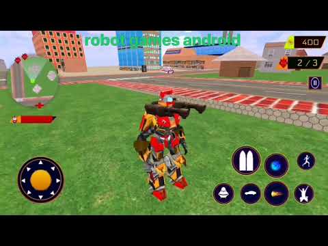 Fast flying robot car transform city rescue game and kill enemies with UFO robot.