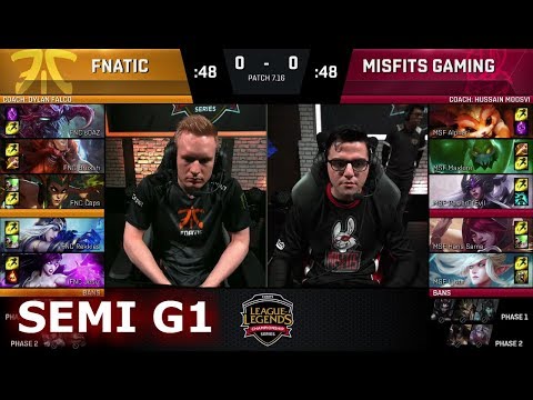 Fnatic vs Misfits | Game 1 Semi Finals S7 EU LCS Summer 2017 Play-Offs | FNC vs MSF G1