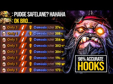 IF YOU WANT PUDGE SAFELANE, WATCH THIS!!! 98% SICK Hooks NO MERCY to Enemy Team  | Pudge Official