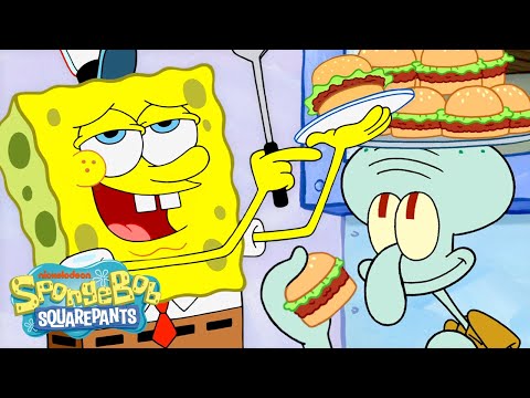 60 MINUTES of SpongeBob Working at the Krusty Krab! 🍔 | @SpongeBobOfficial
