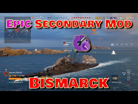 Is Epic Secondary Mod Bismarck Worth It! (World of Warships Legends)