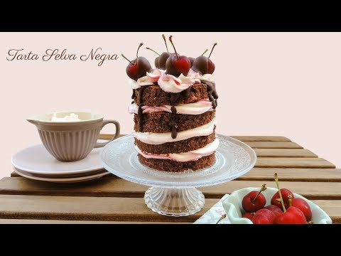 Tarta selva negra de chocolate y cerezas