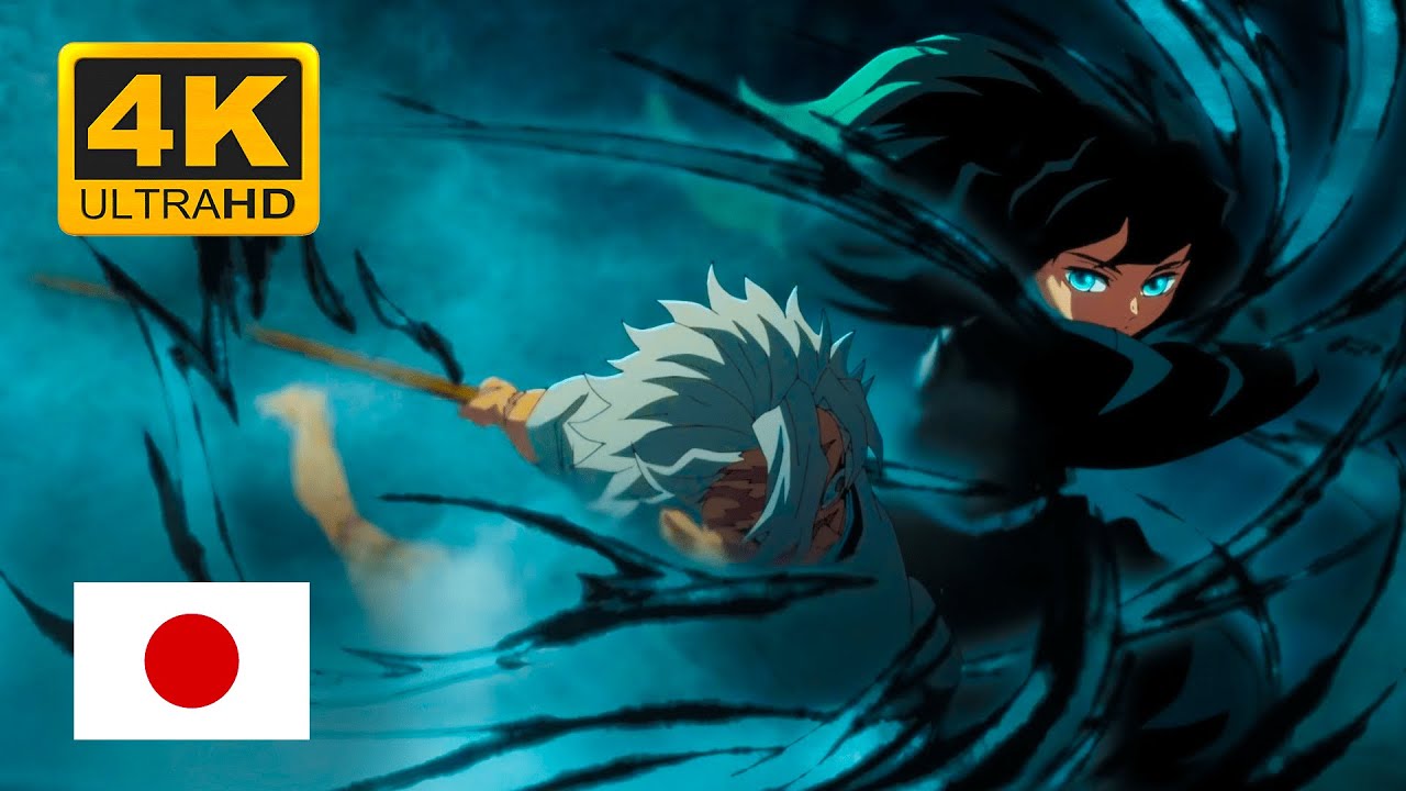 Muichiro VS Sanemi & Obanai |【4K 🇯🇵】