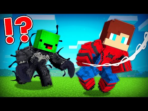 SPIDERMAN Speedrunner vs VENOM Hunter in Minecraft - Maizen JJ and Mikey