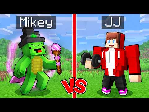 Mikey and JJ: Muscles vs Magic Battle in Minecraft (Maizen)