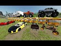 Stuntman Challenge with Monster Trucks and Racecars | Farming Simulator 22