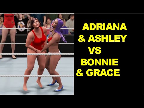 WWE 2K17 Baywatch Adriana Lima & Ashley Graham vs Jobbers Bonnie & Grace - Swimsuit Tag