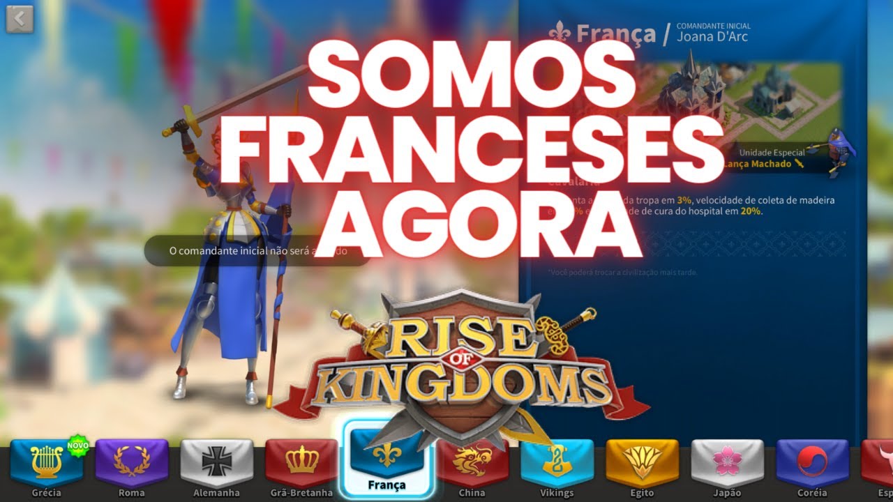 MUDANDO DE CIVILIZAÇÃO DE CHINA PRA FRANÇA NA CONTA NOVA DO RISE OF KINGDOMS