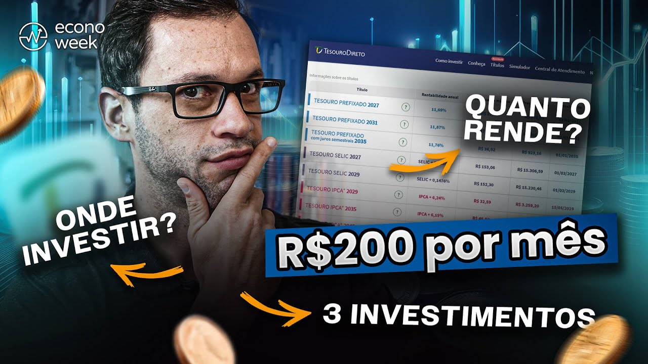 QUANTO RENDE R$ 200 no TESOURO DIRETO? Como investir PASSO A PASSO?