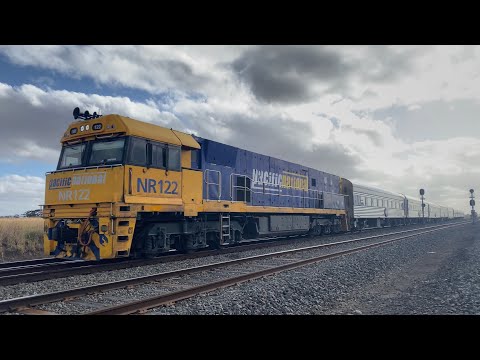 Up 1AM8 The Overland with NR122 and 9 Cars at Gheringhap headed for Melbourne 2/3/2025