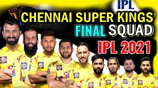 Vivo IPL 2021 Chennai Super kings  Full Squad | CSK Final Squad IPL 2021 | CSK Players list IPL 2021