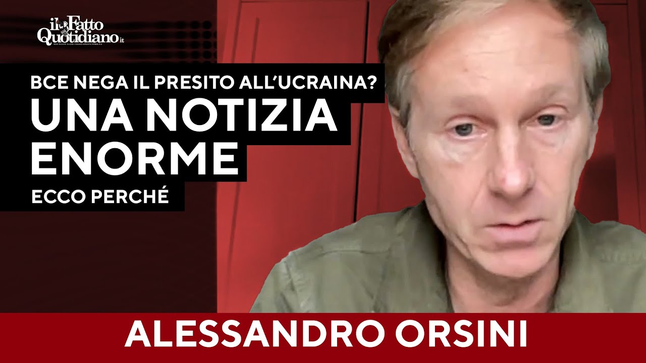 Orsini: "La Bce nega il prestito all'Ucraina? Una notizia enorme". Ecco perché