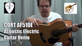 Video thumbnail for Cort AF510E Acoustic Electric Guitar Demo Review with John Pearse Pure Nickel Wound Strings by Edwin-E