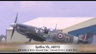 preview picture of video 'Spitfire Vb AB910 - Cotswold Airshow, Kemble 2011'