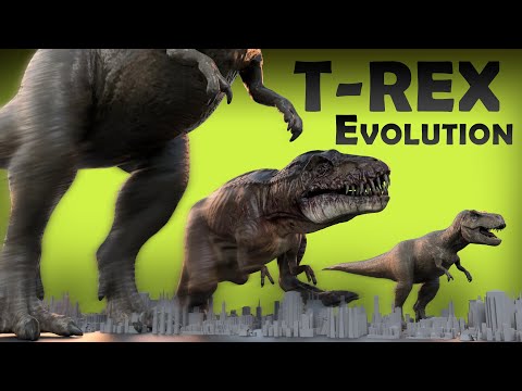 T-Rex Evolution and size comparison 1925 to 2024