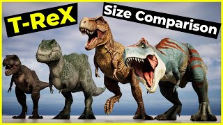 T-Rex Dinosaurs size comparison
