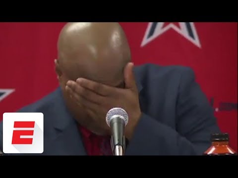 High school basketball player's heartfelt words at news conference leave coach in tears | ESPN
