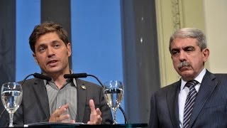 30 de MAR. Aníbal Fernández y Axel Kicillof brindaron una conferencia de prensa.