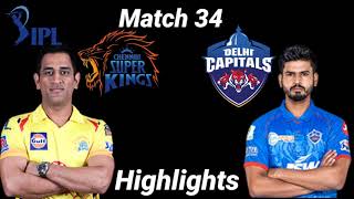 Chennai Super Kings vs Delhi Capitals | Match 34 | CSK vs DC Match Highlights | csk vs dc