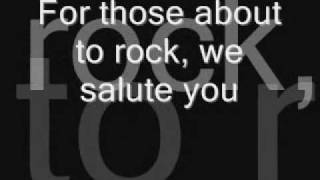 AC/DC - We salute you (lyrics)