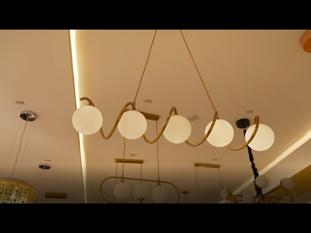 ثريا طولية حلزونية مودرن بـ 5 لمبات