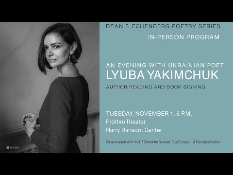 An Evening with Ukrainian Poet Lyuba Yakimchuk