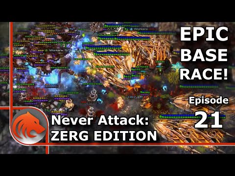 StarCraft 2: Running Away From 25+ Carrier Army! - Never Attack to Grandmaster ZERG Edition