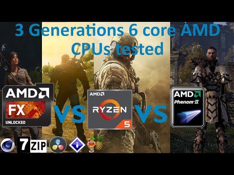 3 Generations of AMD 6 core CPUs compared | Phenom II vs FX vs Ryzen