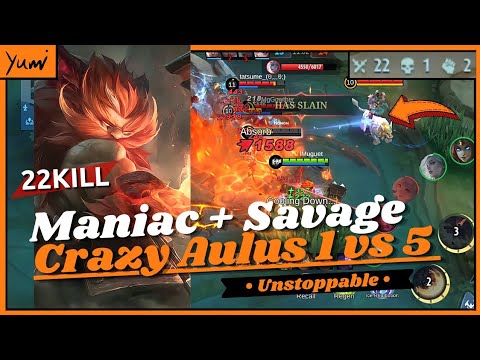 22Kills + SAVAGE!! Aulus buff can solo the entire enemy team!🤭 Aulus gameplay build | Mobile Legends