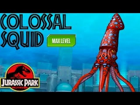 COLOSSAL SQUID AQUATIC Dinosaur MAX LEVEL 40 Jurassic Park Builder Tournament Fight Battle
