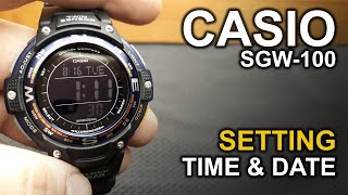 Casio SGW-100 - Setting Time and Date Tutorial