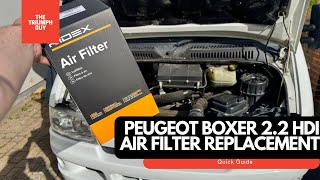 Campervan DIY: Peugeot Boxer 2.2 HDi Air Filter Replacement Made Easy