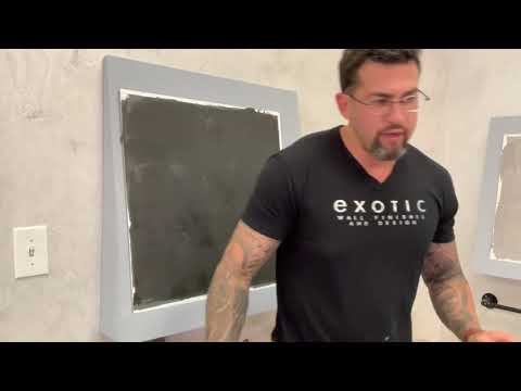 Venetian plaster black sample with silver wax, Exotic Style