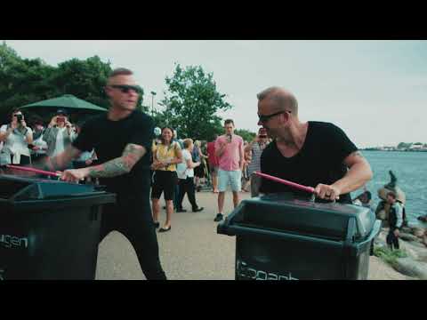 Street drumming at The Little Mermaid in Copenhagen