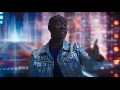 Official trailer still with LeBron James and Bugs Bunny entering the Serververse arena