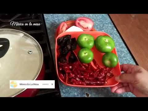 Salsa De Chile Morita Y Chile De Árbol Con Tomatillos Verdes Y Tomates Rojos Muy Rica