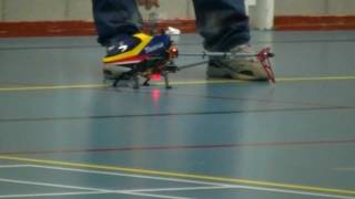 preview picture of video 'Pagani productions@rc indoor helicopter meeting heerlen 4 12 2011 part 1'