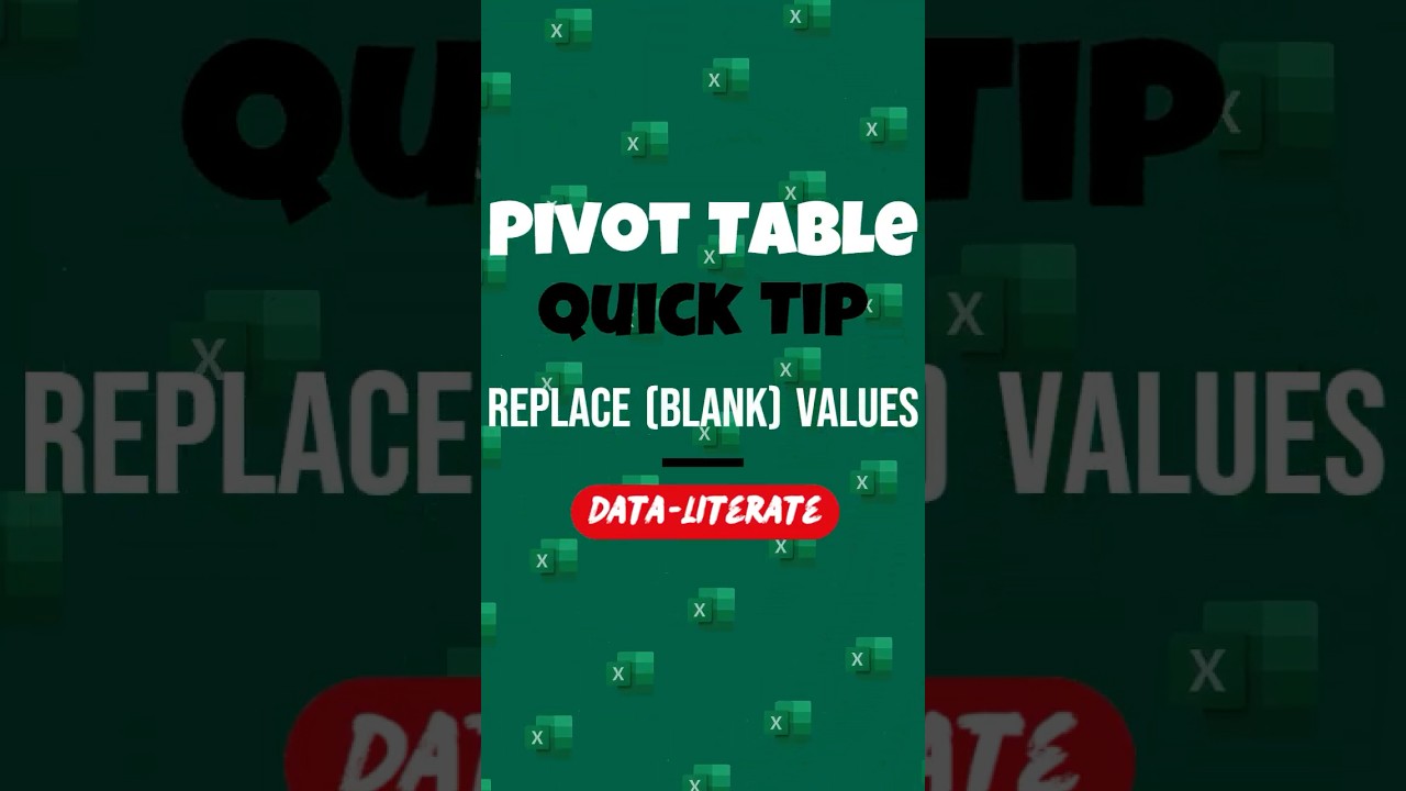 Pivot Table Quick Tip Remove Blanks #shorts