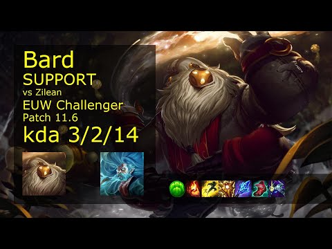 Bard Support vs Zilean - EUW Challenger 3/2/14 Patch 11.6 Gameplay