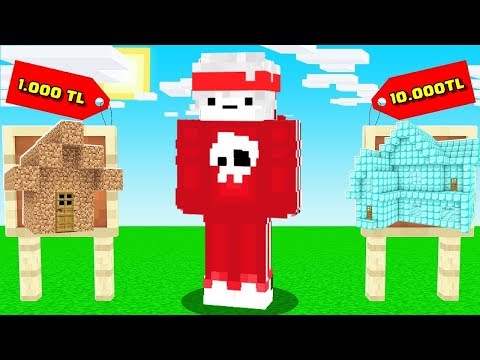 1 TL EV VS 10.000 TL EV! 😱 - Minecraft