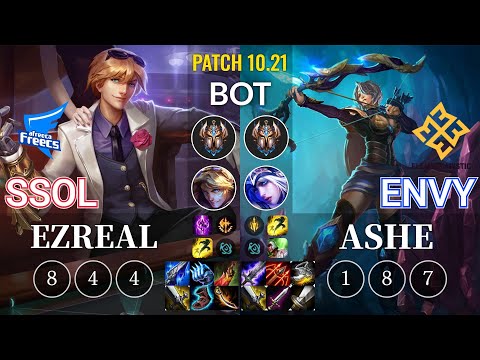AF SSol Ezreal vs EM Envy Ashe Bot - KR Patch 10.21