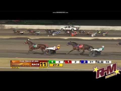 Mitch Cushing First Win at Meadowlands 3/17/18 #RHMRacing #horseacing