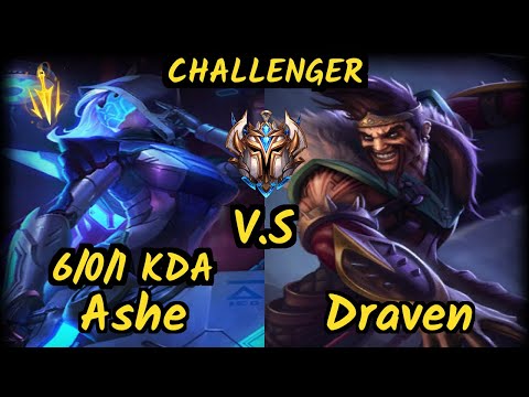 Upset (ASHE) vs DRAVEN - 6/0/1 KDA BOTTOM ADC CHALLENGER GAMEPLAY - EUW