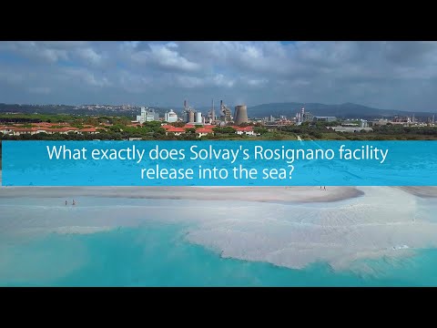 What exactly does Solvay's Rosignano facility release into the sea?