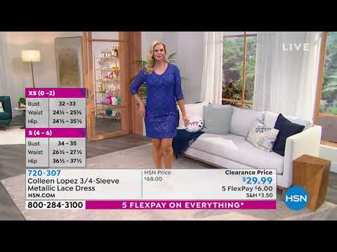 Colleen Lopez 3/4Sleeve Metallic Lace Dress