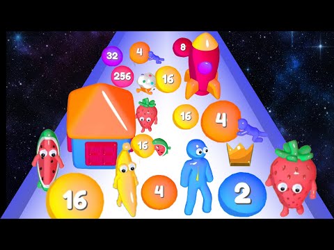 2048 JELLY DROPS STICKMAN - Merge blob Puzzle ASMR Gameplay