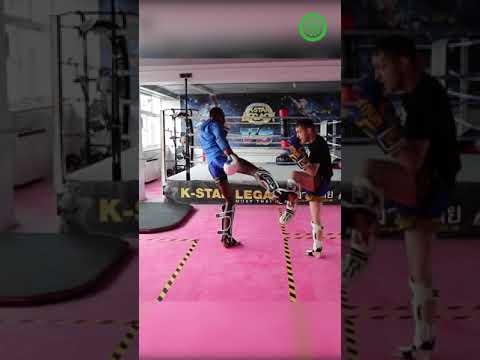 Muay Thai Low Kick Feint to Head Kick KO with Damien Trainor