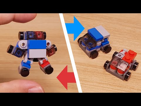 Combine 2 cute tiny cars into an amazing robot! - Minicar boys! #lego #moc #mech #レゴ #レゴ合体ロボ #레고합체로봇